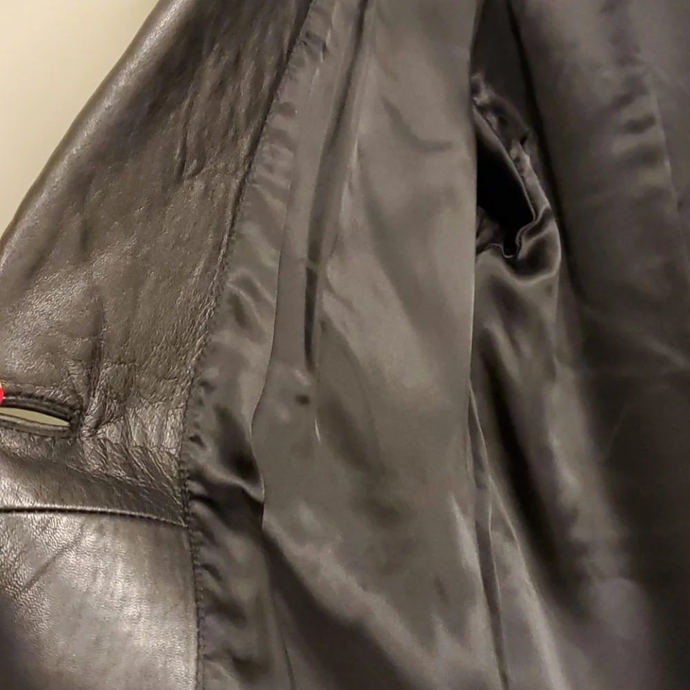 The Limited Vintage Genuine Black Leather Full Length Trenchcoat S